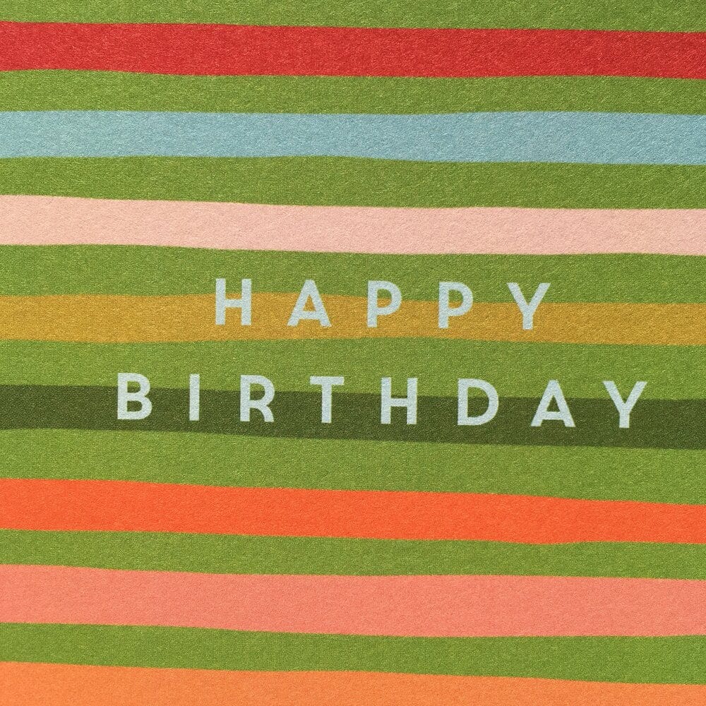 Birthday Green Stripes - The Paper People Greeting Cards