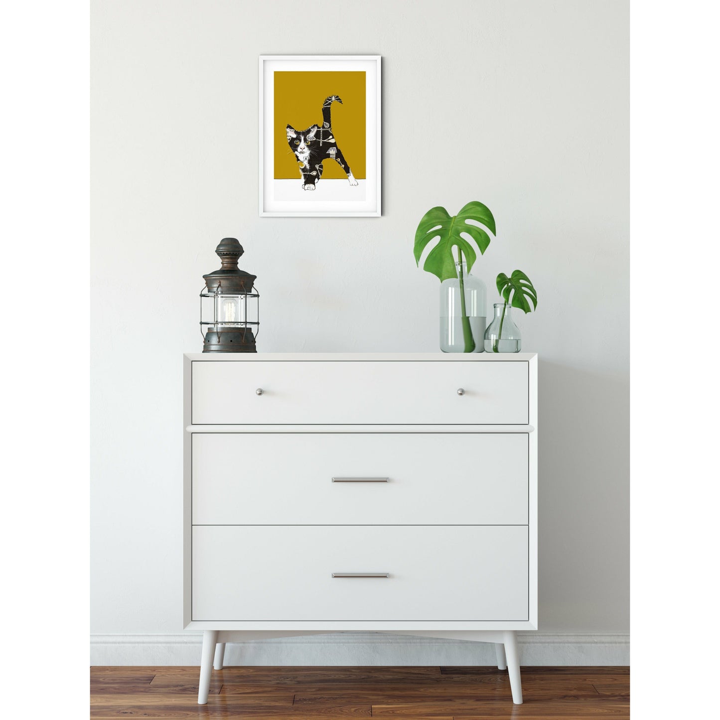 Cute Cat with 1950's coat - The Paper People Greeting Cards