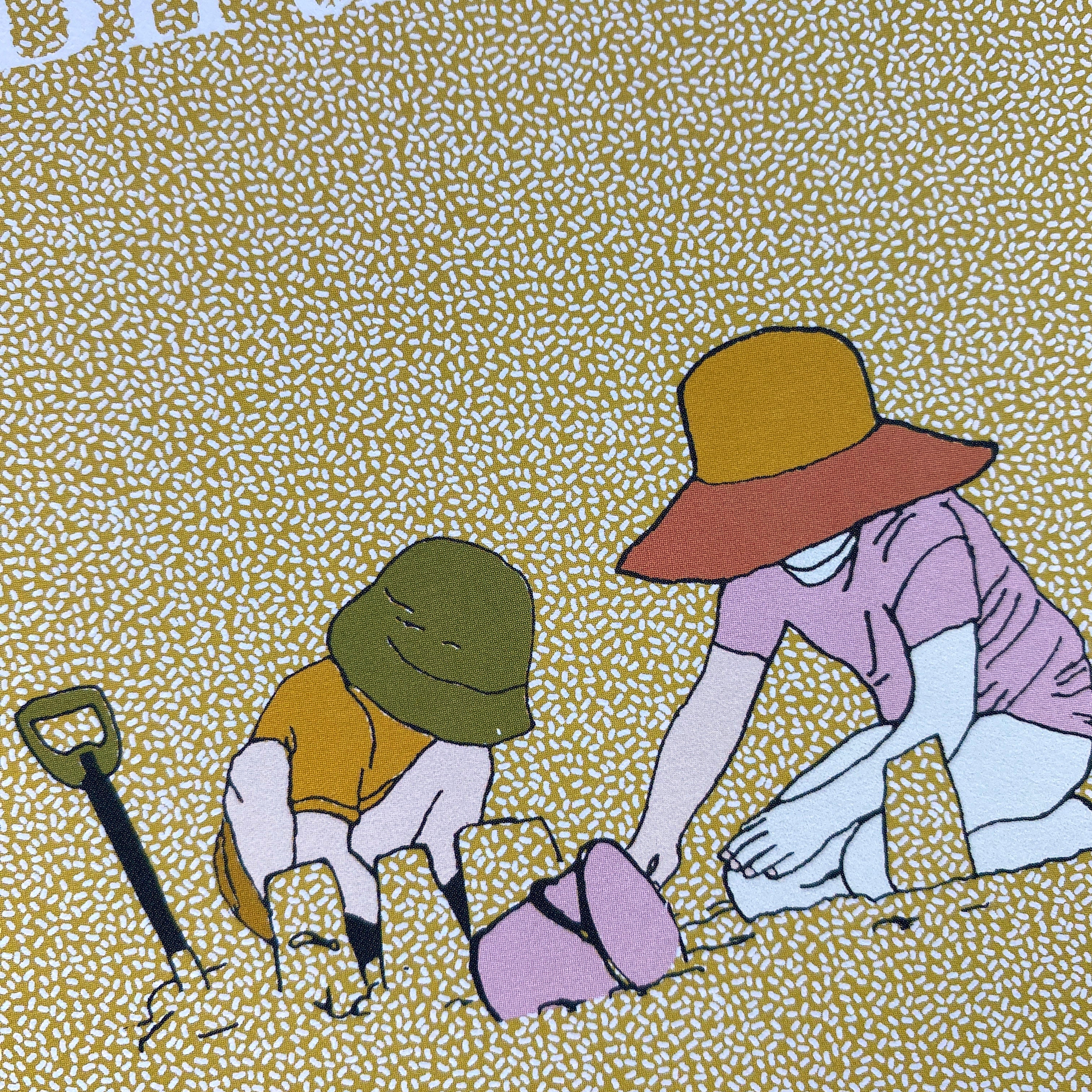 kids on beach birthday card