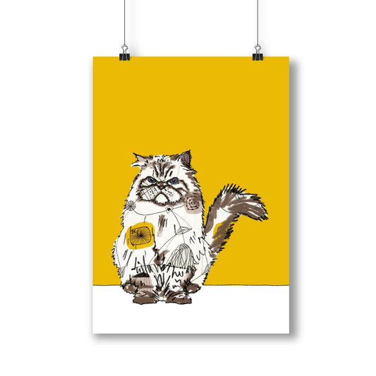 Grumpy Cat with 1950's coat - The Paper People Greeting Cards