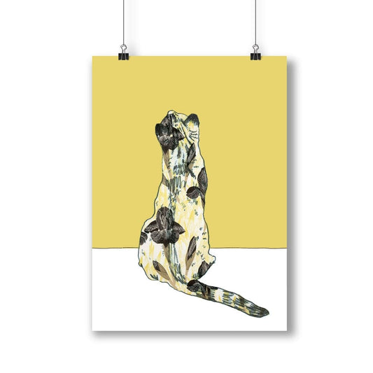 Looking Up Cat with 1950's coat - The Paper People Greeting Cards
