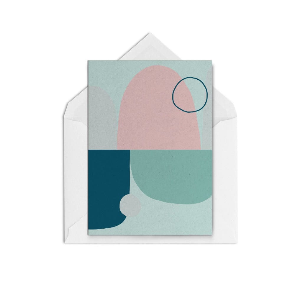 Blue Shapes - The Paper People Greeting Cards