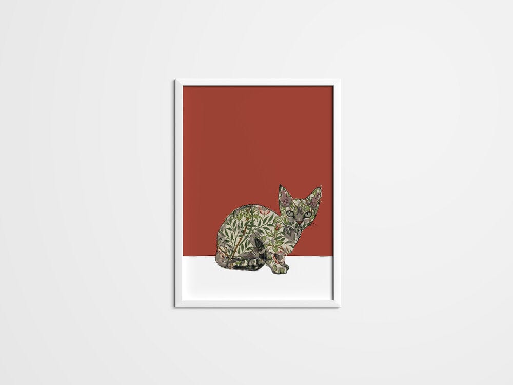 Cornish Rex Cat with William Morris coat - The Paper People Greeting Cards