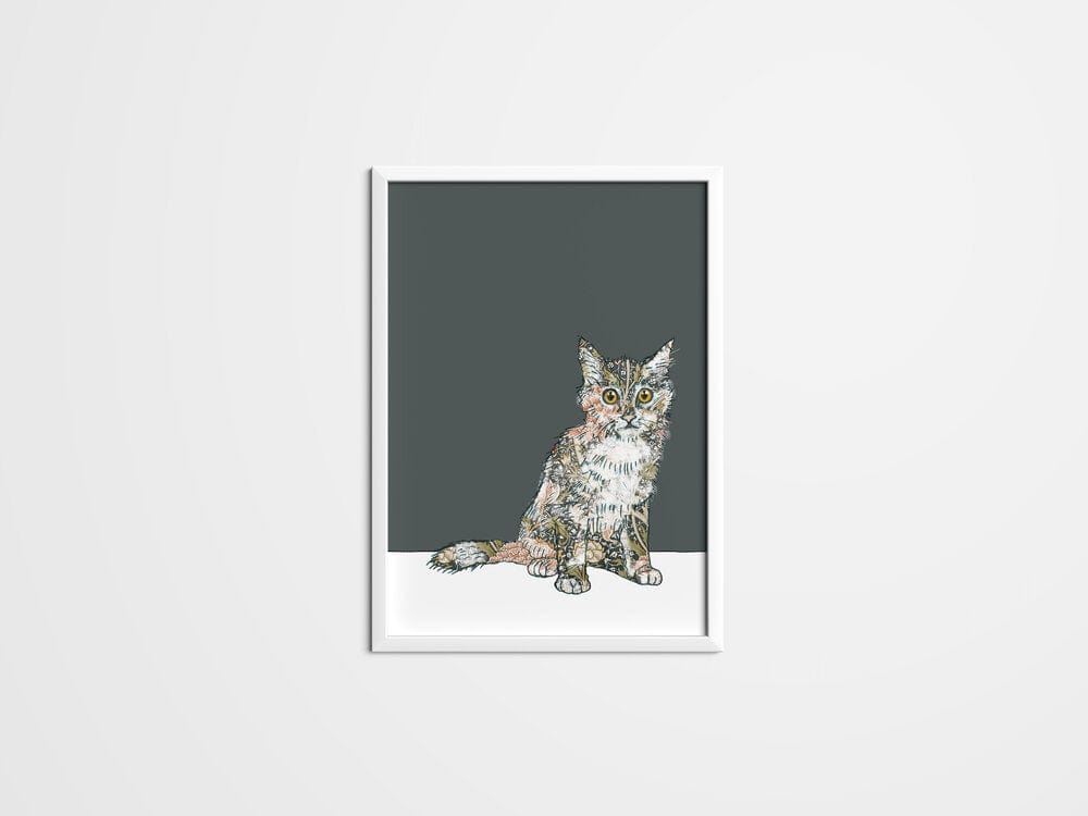 Scaredy Cat Print with Morris Coat - The Paper People Greeting Cards