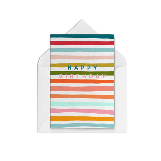Happy Birthday Stripes - The Paper People Greeting Cards