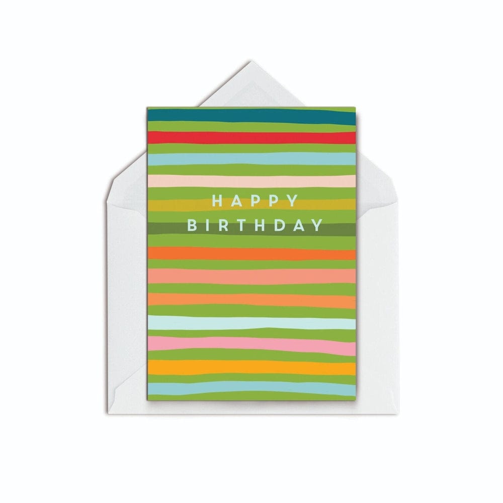 Birthday Green Stripes - The Paper People Greeting Cards