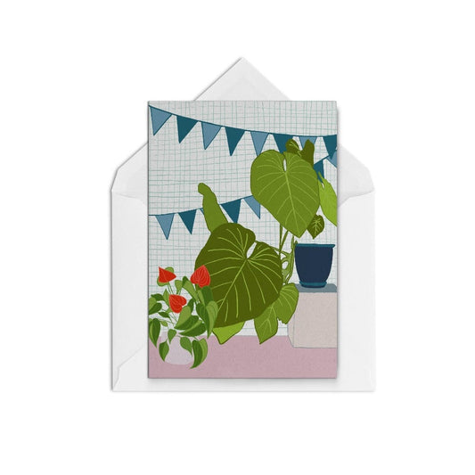 Houseplants & Bunting - The Paper People Greeting Cards