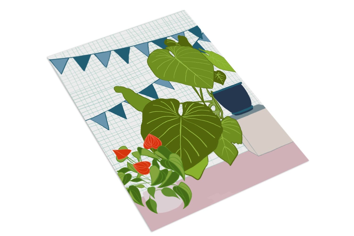 Houseplants & Bunting - The Paper People Greeting Cards