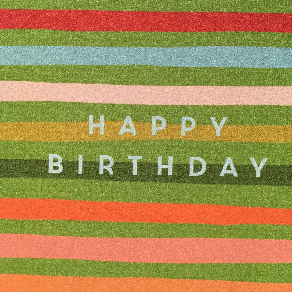 Birthday Green Stripes - The Paper People Greeting Cards