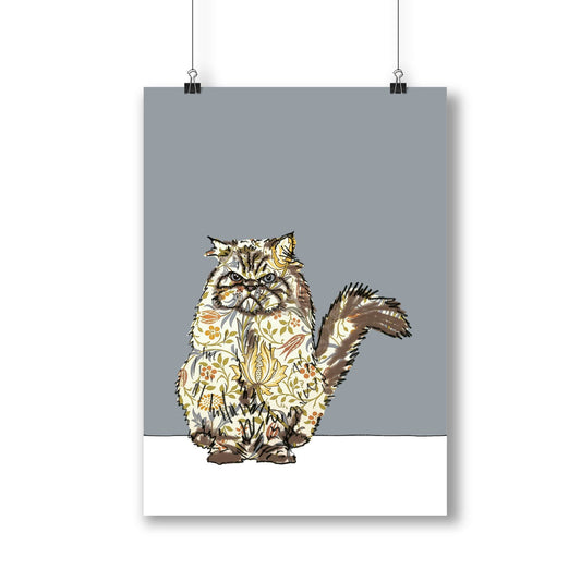 Grumpy Cat with William Morris coat - The Paper People Greeting Cards