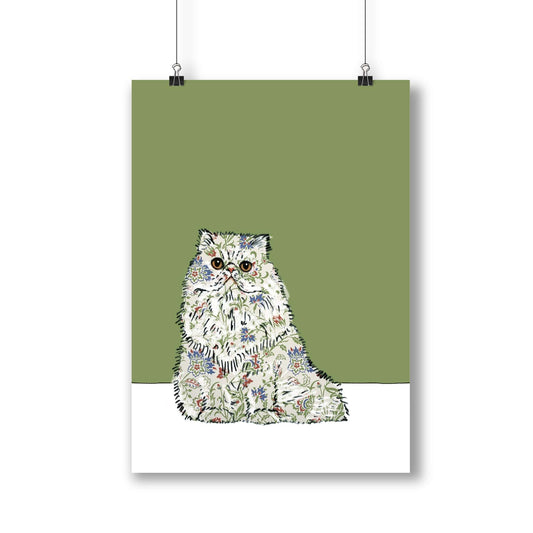 Persian Cat with William Morris coat - The Paper People Greeting Cards