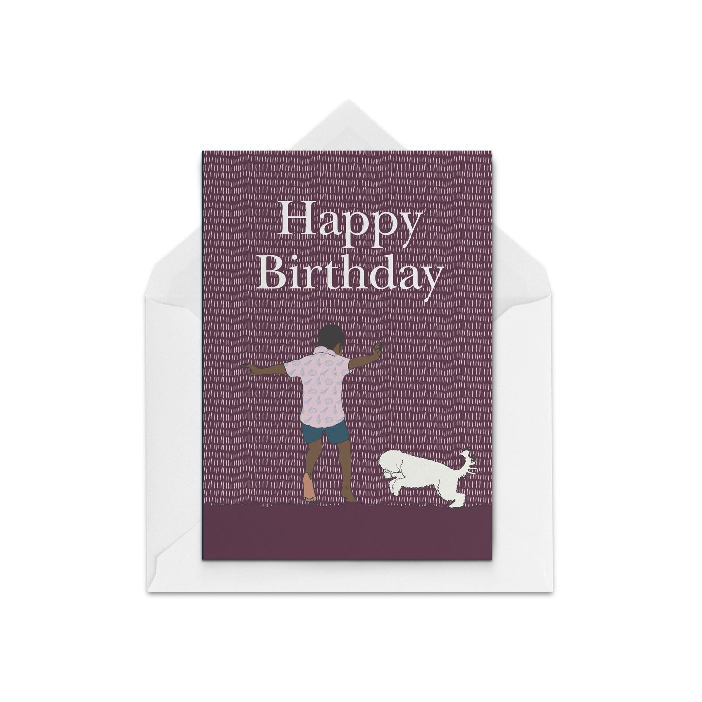 Boy & Dog - The Paper People Greeting Cards