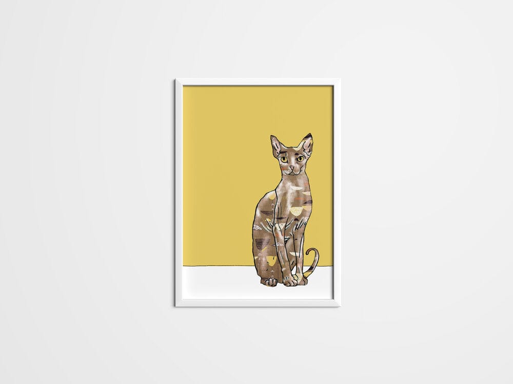 Russian Blue Cat with 1950's coat - The Paper People Greeting Cards