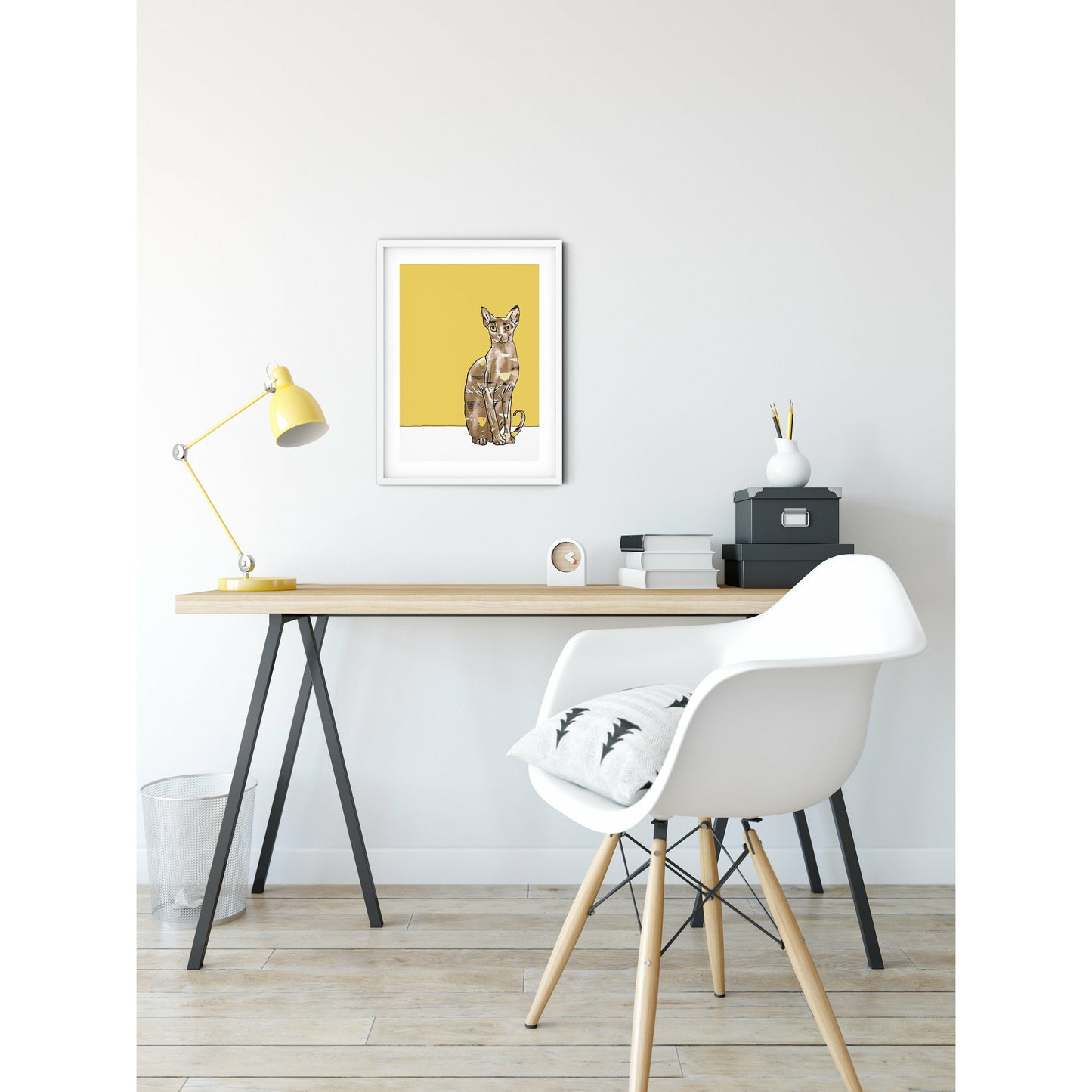 Russian Blue Cat with 1950's coat - The Paper People Greeting Cards
