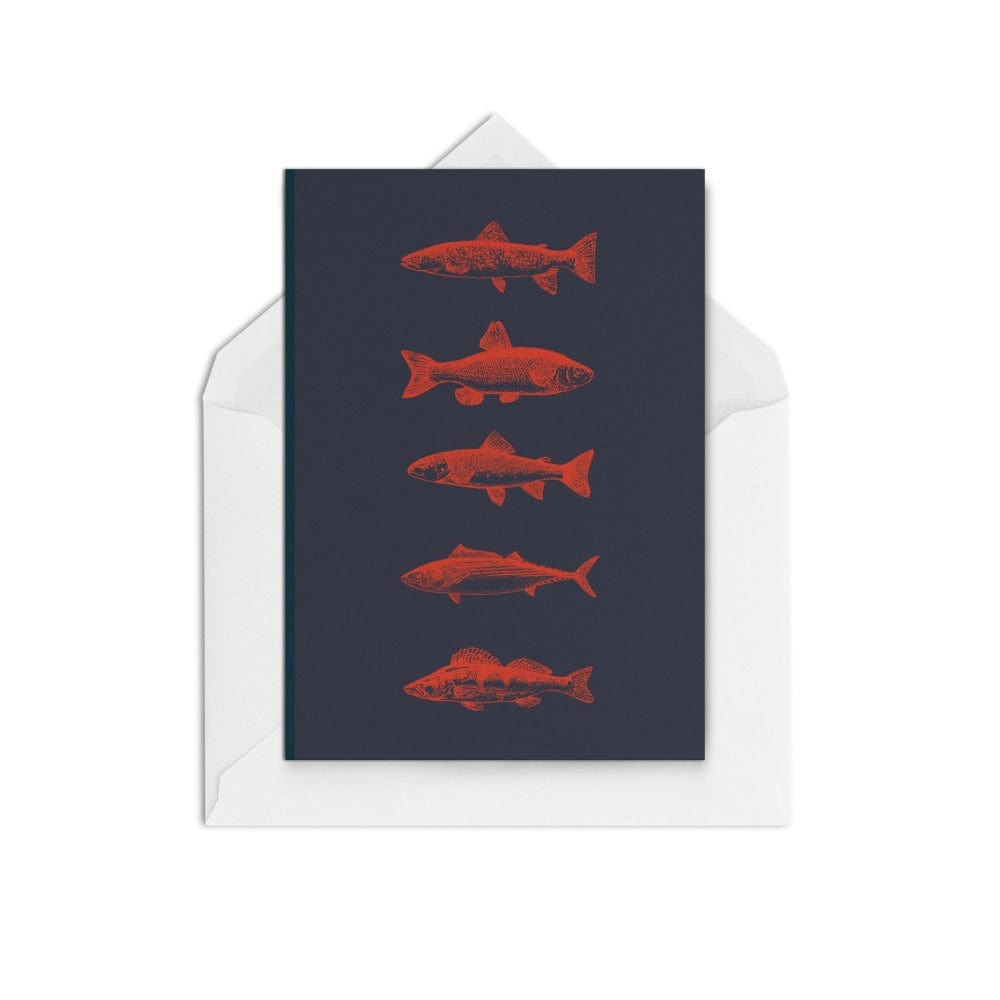 Five Fish - The Paper People Greeting Cards