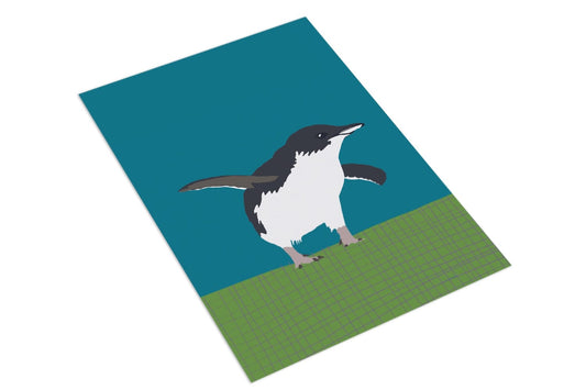 Little Blue Penguin in grey - The Paper People Greeting Cards