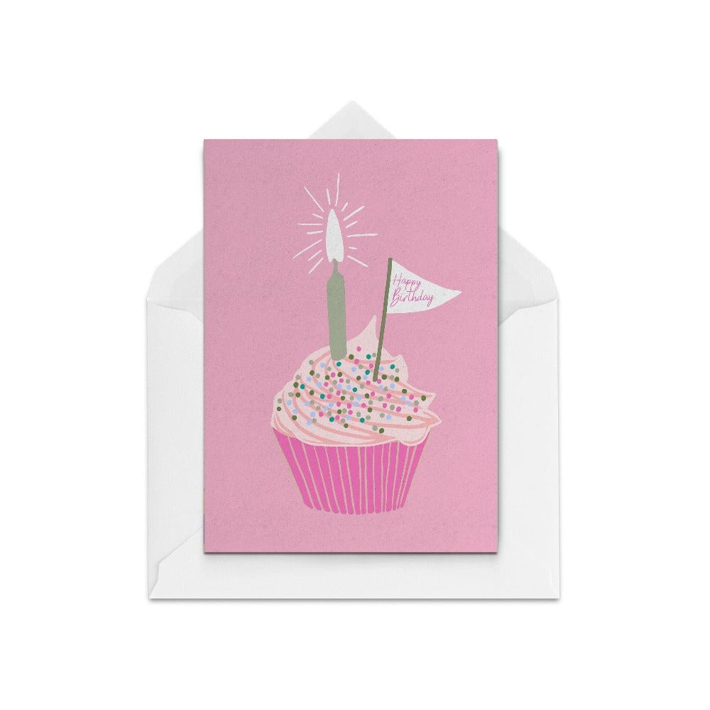 Pink Cupcake - The Paper People Greeting Cards