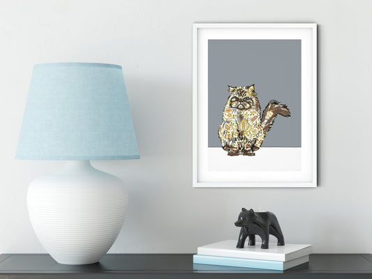 Grumpy Cat with William Morris coat - The Paper People Greeting Cards