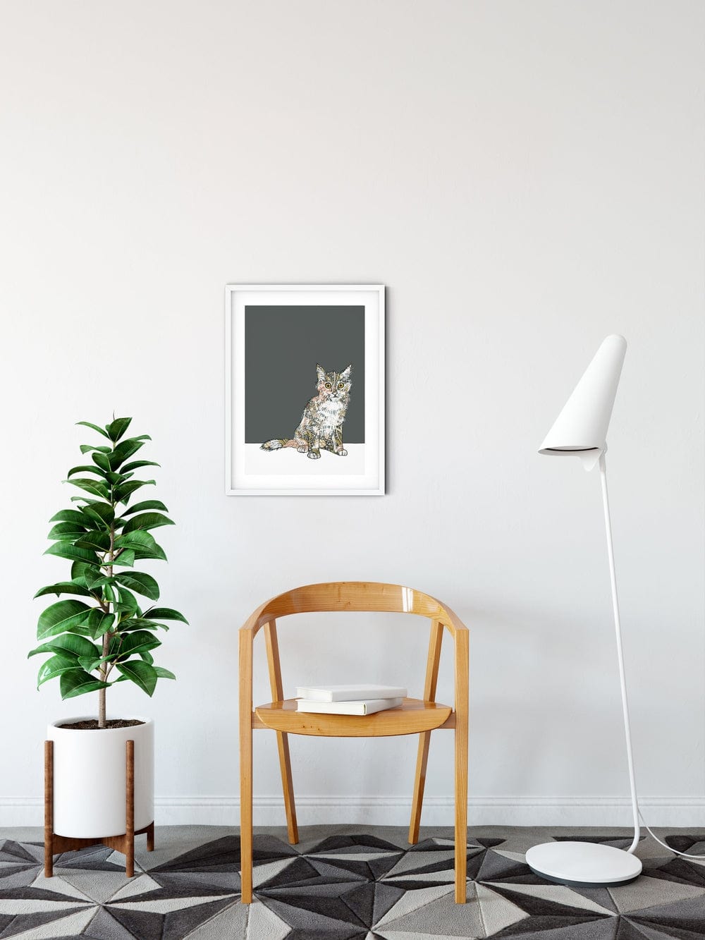 Scaredy Cat Print with Morris Coat - The Paper People Greeting Cards
