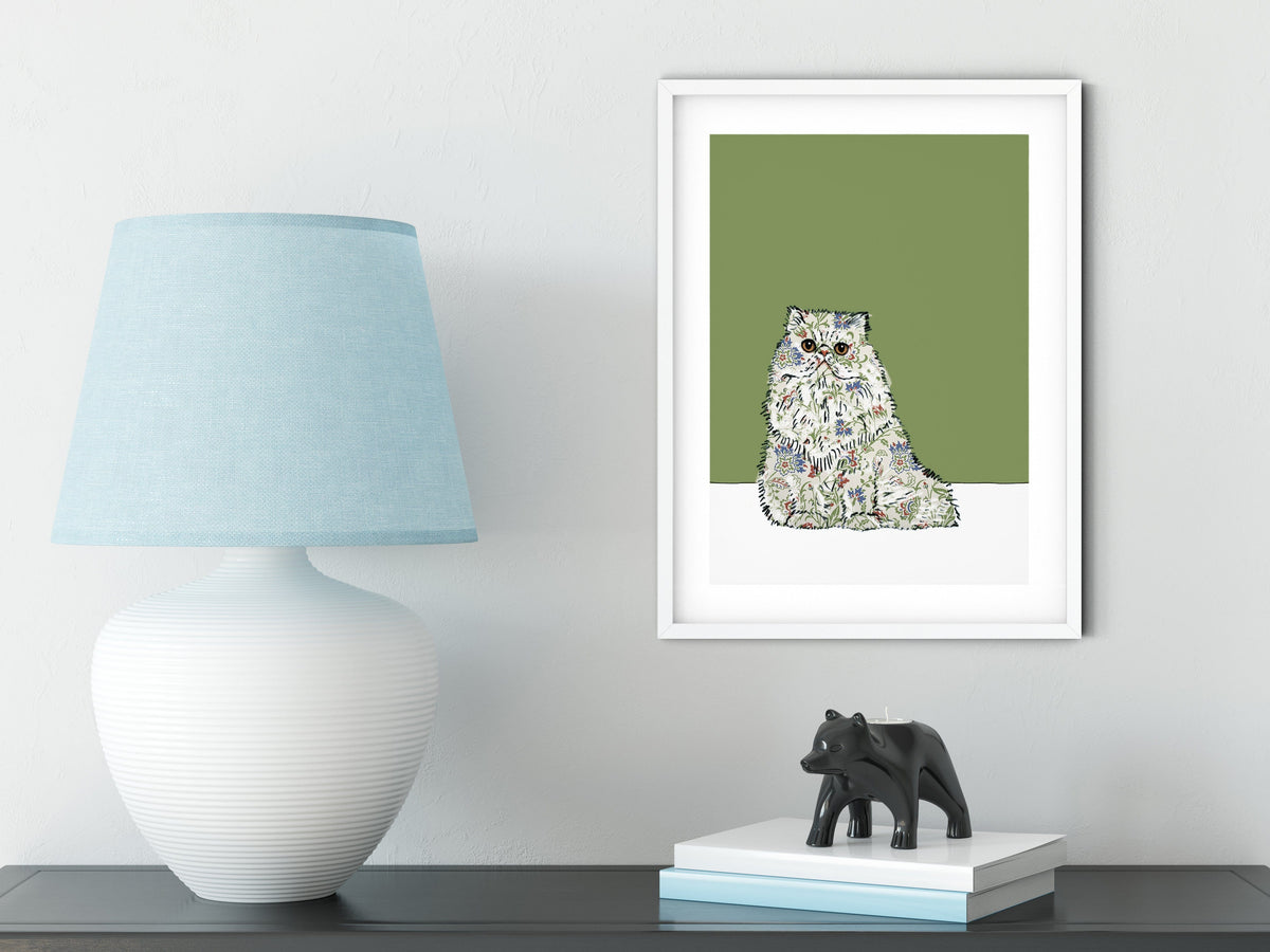 Persian Cat with William Morris coat - The Paper People Greeting Cards