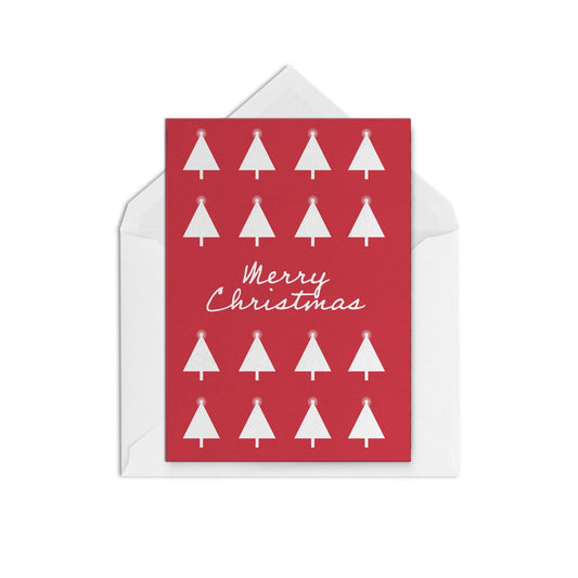 White on Red Christmas - The Paper People Greeting Cards