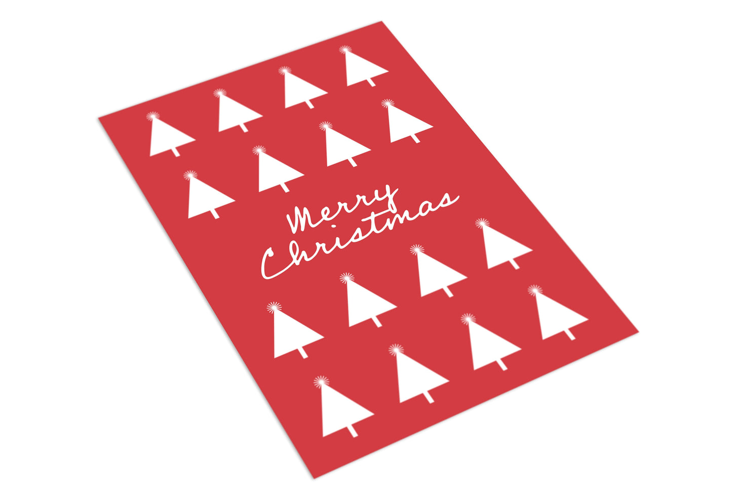 White on Red Christmas - The Paper People Greeting Cards